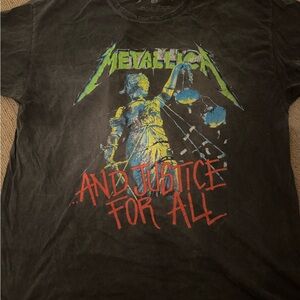 Metallica And Justice For All Gray Graphic Tee Size Large
